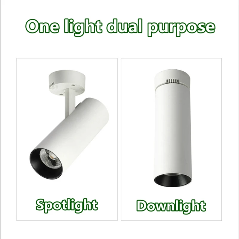 LED surface mounted COB spotlight 7W 12W 20W 30W black white ceiling downlight 110v 120v 220v 230v