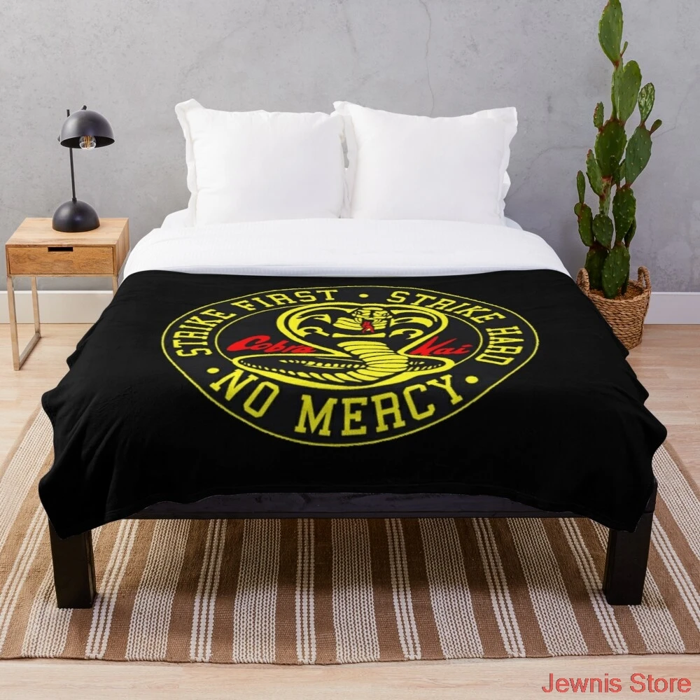 

Cobra Kai Karate Tournament No Mercy Blanket Print on Demand Decorative Sherpa Blankets for Sofa bed Gift