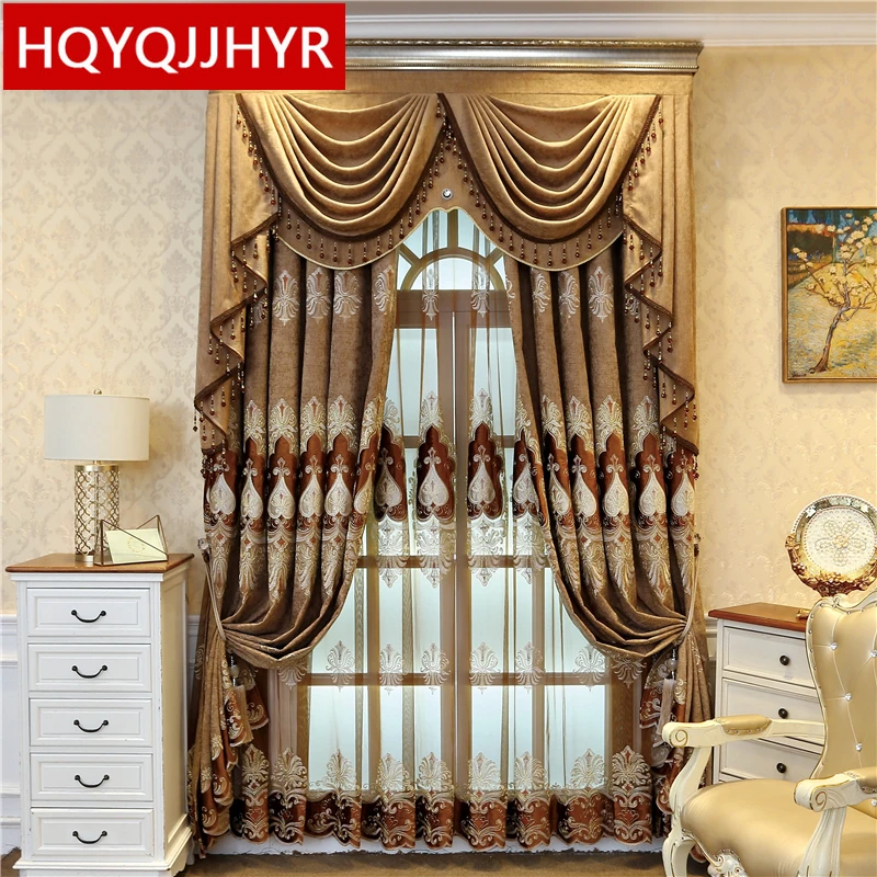 Американская Роскошная шениль вилла вышитая занавеска s для спальни окна с