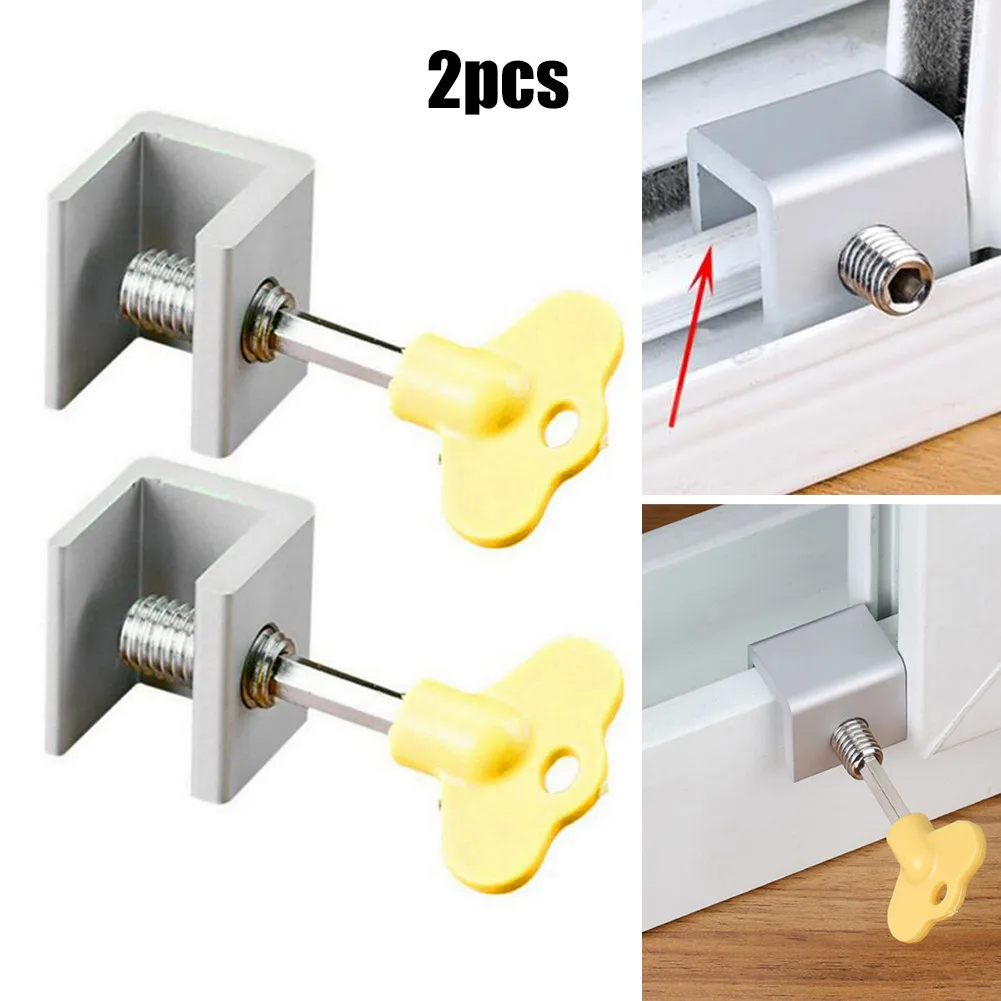 

Sliding Sash Stopper Locks Security Anti-theft Window Lock Baby Safety Sliding Door Lock Aluminum Alloy