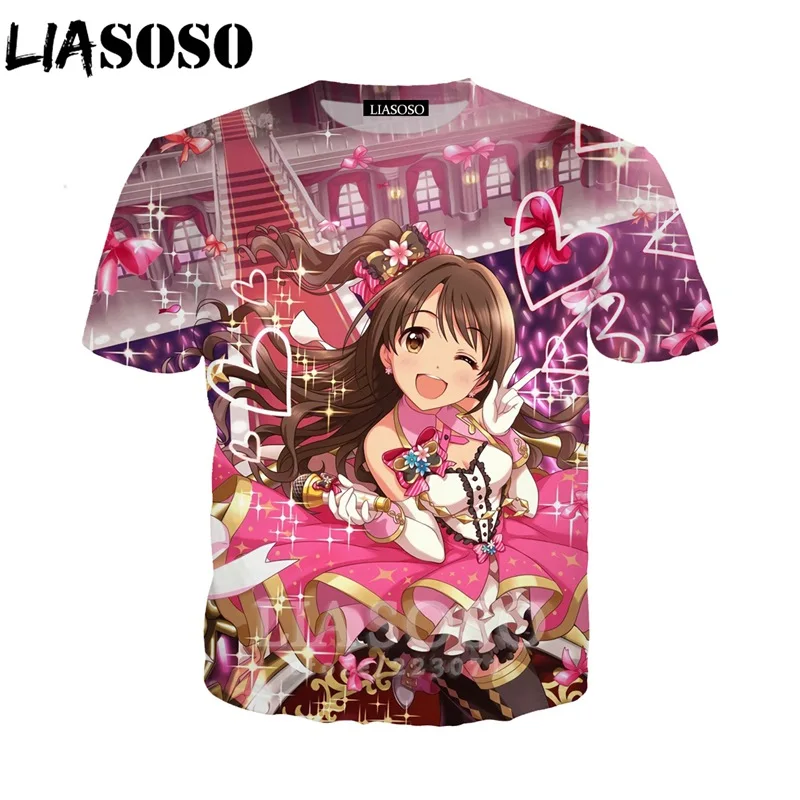 LIASOSO мужские футболки летняя 3D футболка Женские топы Idol девушка аниме певица