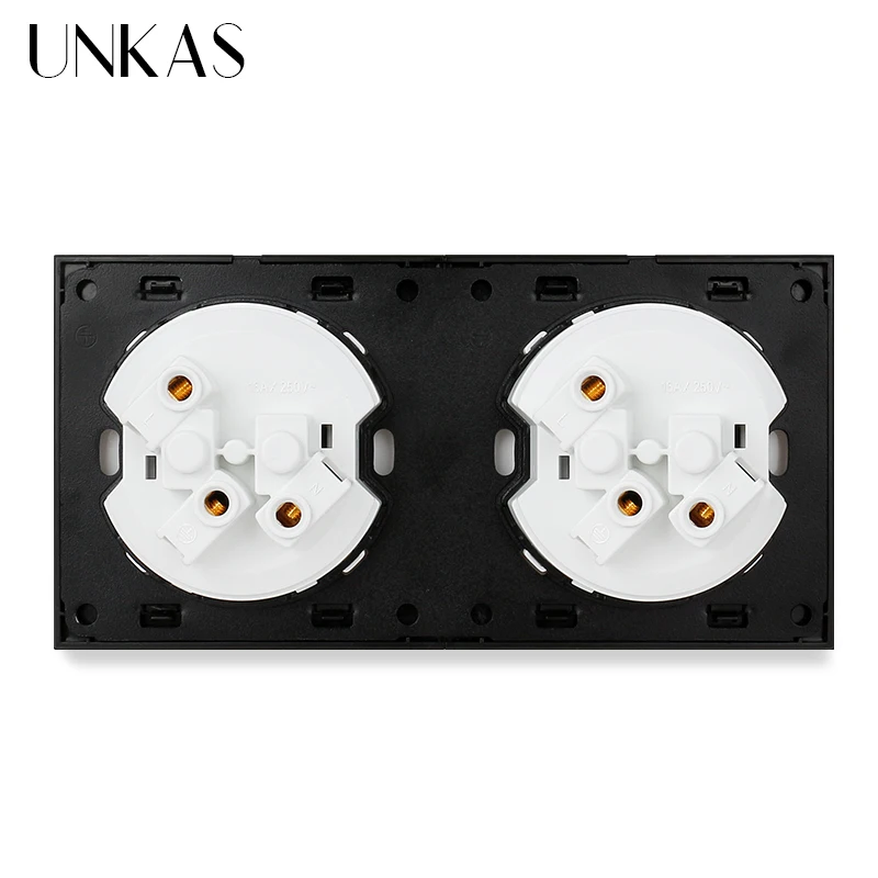 UNKAS двойная французская розетка + совместимому с HDMI USB светодиодный ТВ RJ11 телефон