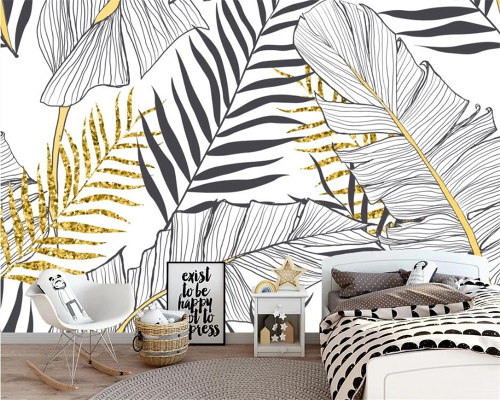 Beibehang Современная Скандинавская ручная роспись черная бумага для рисования