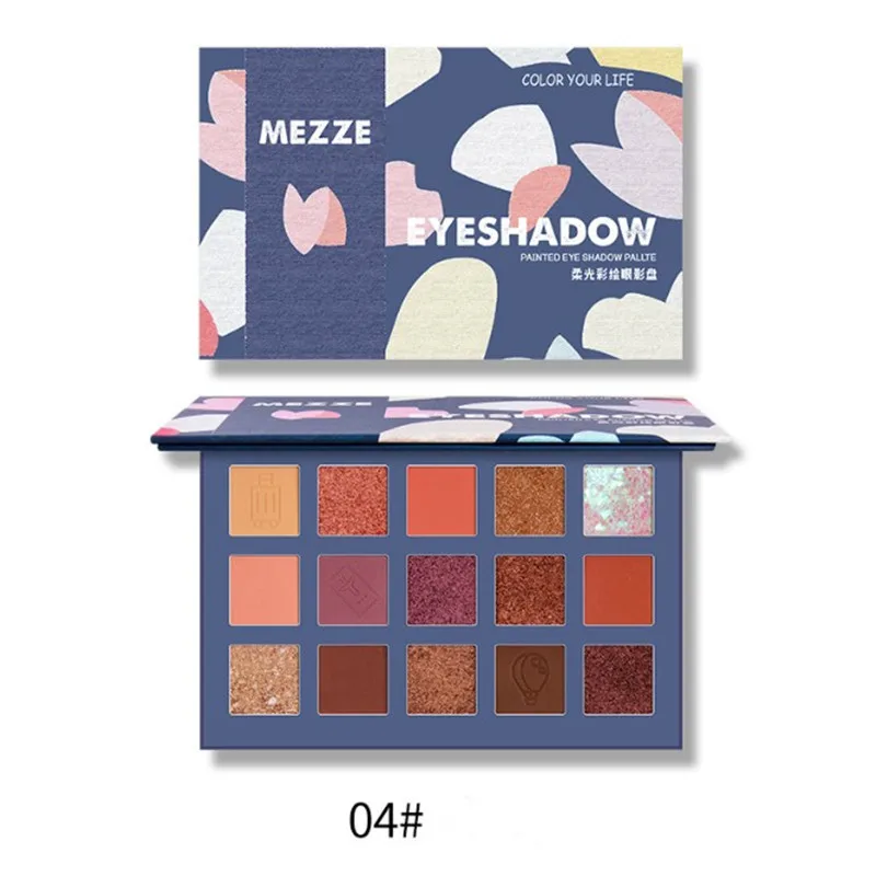 15 цветов телесного цвета сияющие блестящие тени для век Палитра мерцающие