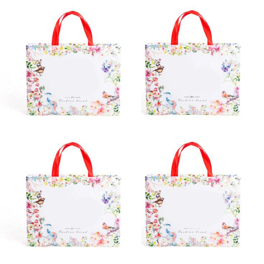 Новая идиллическая складная сумка для покупок из нетканого материала с цветами