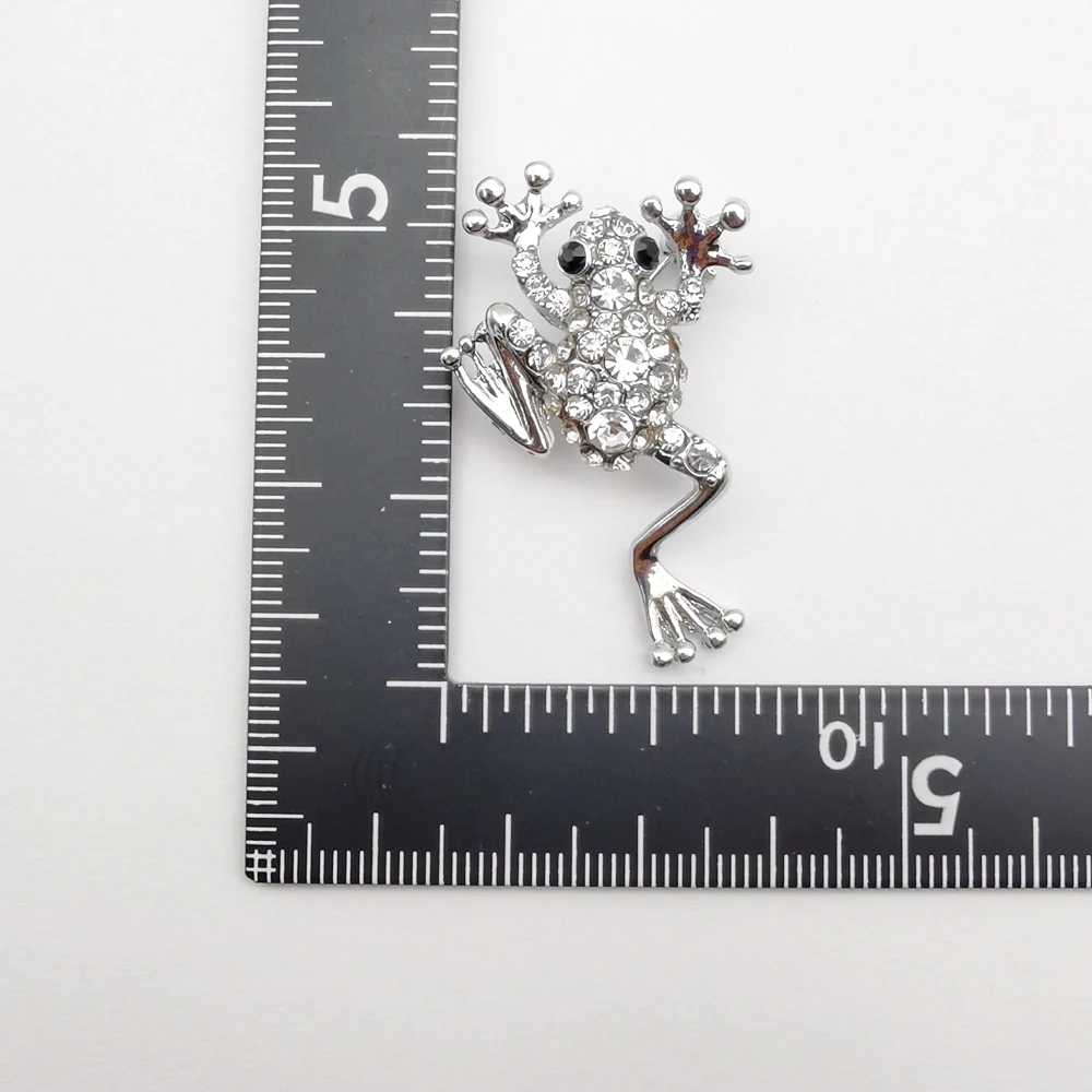 Женская брошь в форме лягушки с кристаллами для праздника свадебного торжества
