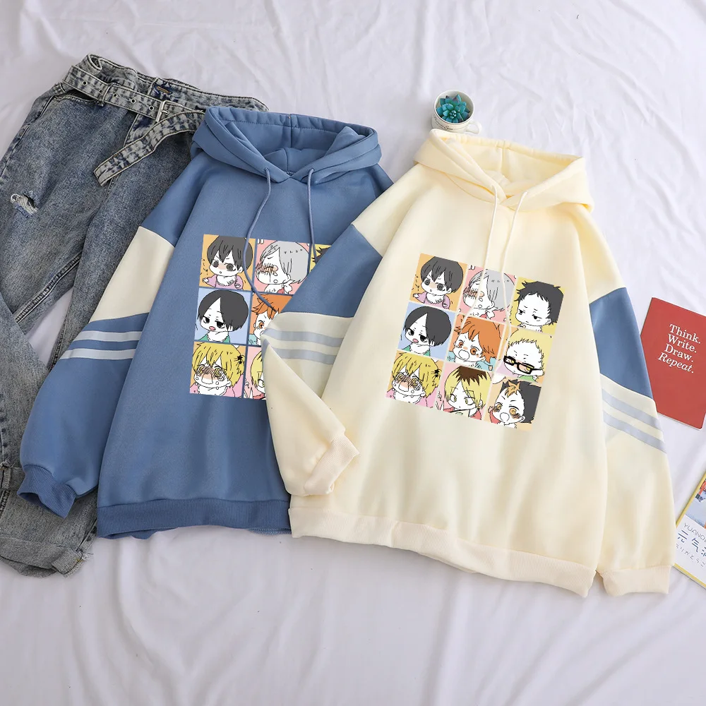 

Новинка, пуловер для аниме-волейбола для мальчиков, свободная повседневная толстовка с капюшоном, зимний Свитшот оверсайз в стиле Харадзюк...