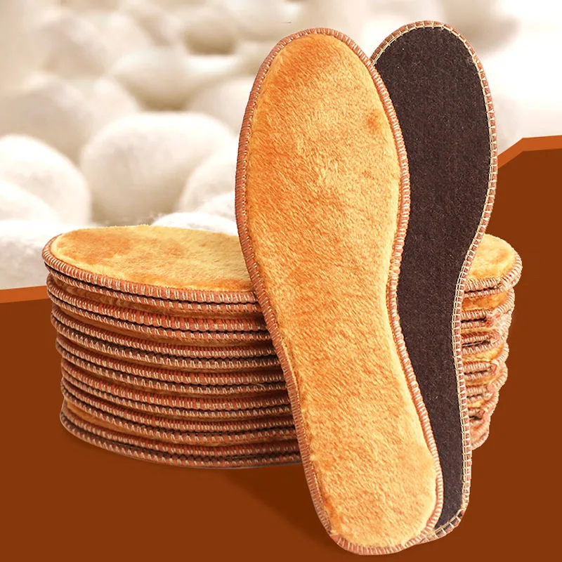 Унисекс Зимние Стельки 1 пара хлопок шерсть войлочная толстая мягкая теплая