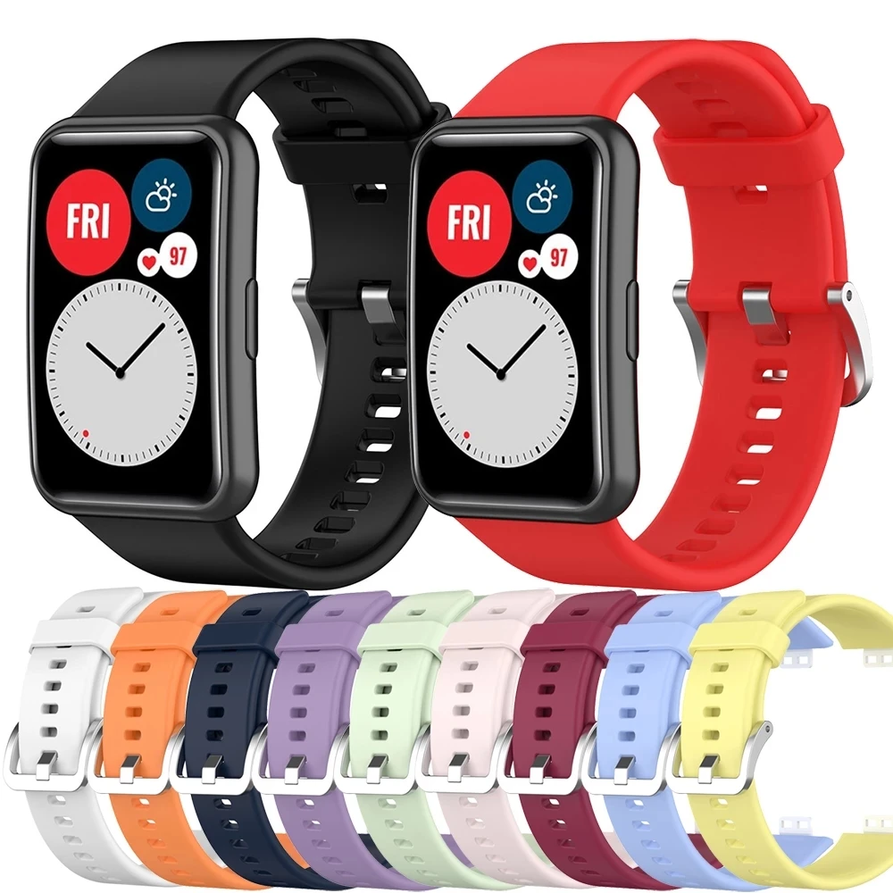 

Silicone Watchband For Huawei Watch Fit Strap Original Band Wriststrap Belt bracelet Protector Case Shell Accessories with tool