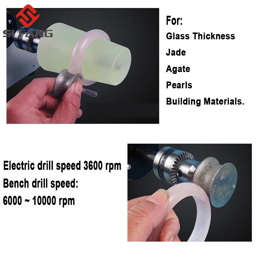 2mm-12mm Concave Diamond Abrasive Wheel Glass Round Grinding Bead Bracelet Ring Jade Carving Polishing Wheel images - 6