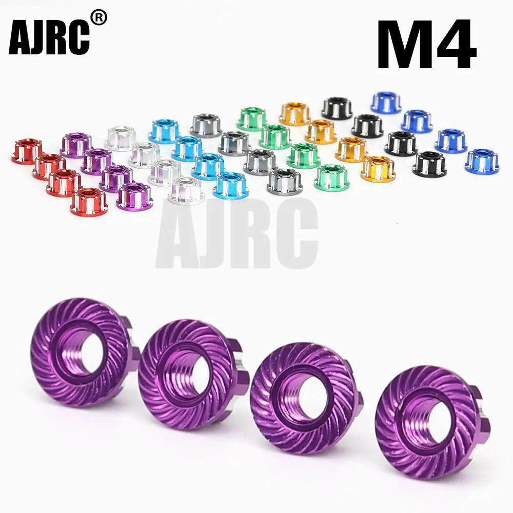 4 шт. гайки из алюминиевого сплава M4 для колесных гаек 1/10 RC TRAXXAS TRX4 TRX6 axial scx10 HSP YOKOMO