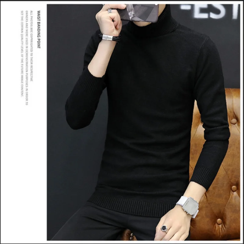 

Men's solid color sweater, slim and comfortable British style sweater, pure cotton breathable and warm pullover