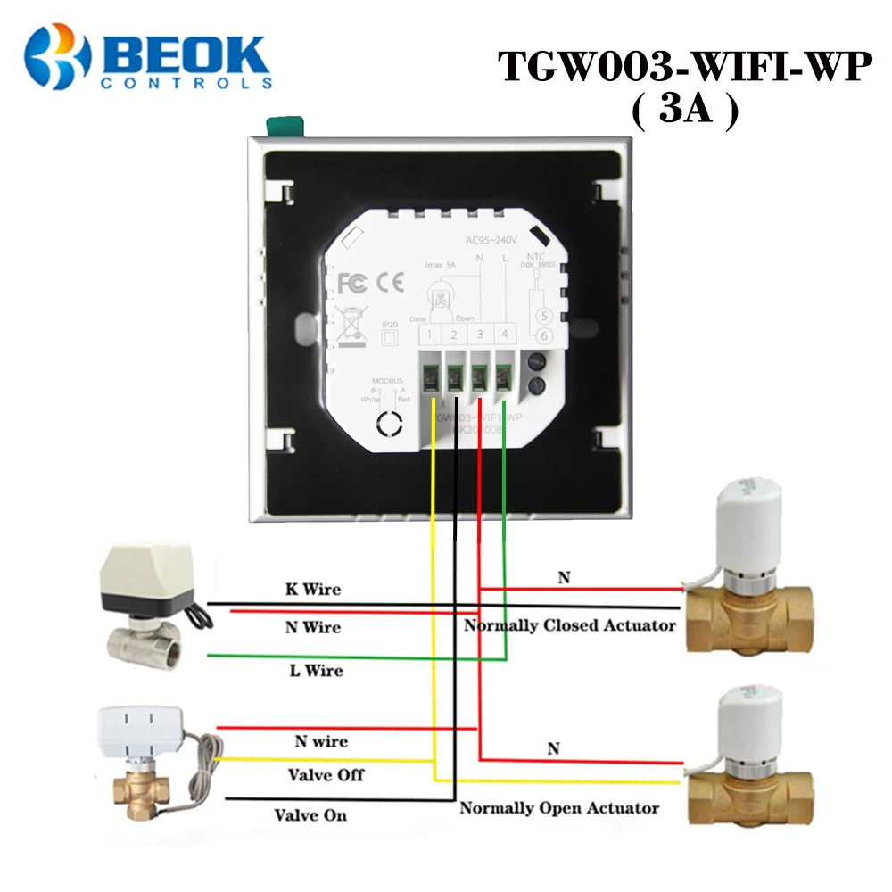 Термостат Beok Tuya Smart Life домашний регулятор температуры для