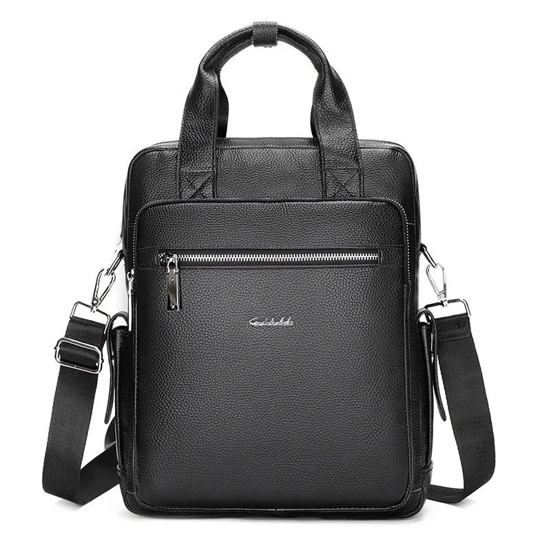 NEW 100% Genuine Leather Handbags Famous Brand Business Men Briefcase Bag Cow Leather Laptop Bag Fashion Man Bag Shoulder Bag