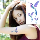 Водонепроницаемая Временная тату-наклейка синяя летучая птица тату Kingfisher Hummingbird tatto наклейка s флэш-тату поддельные татуировки