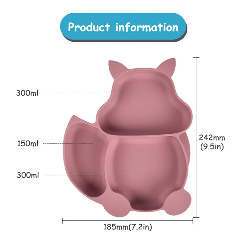 7 шт./компл. Пищевая силиконовая посуда детская на присоске силиконовый отсек