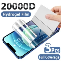 3pcs for iphone 11 12 13 pro max mini xr xs max screen protector for iphone 6 7 8 plus se 2020 full coverage hydrogel film