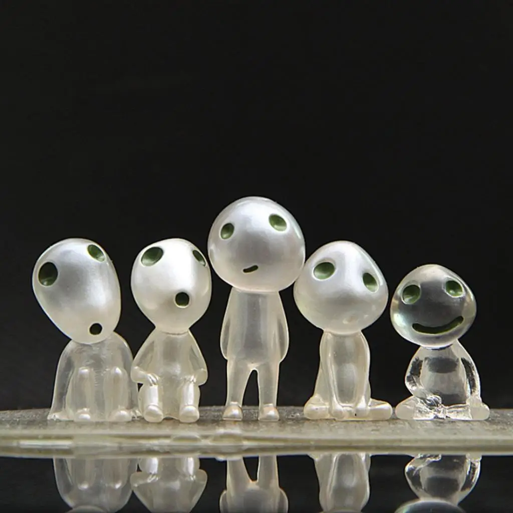 5 шт. миниатюрные светящиеся елки из смолы игрушечные эльфы с героями