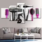 Современная Картина на холсте, 5 шт., инструменты для парикмахерской, ножницы, фотопечать, Парикмахерская, салон красоты, настенный плакат