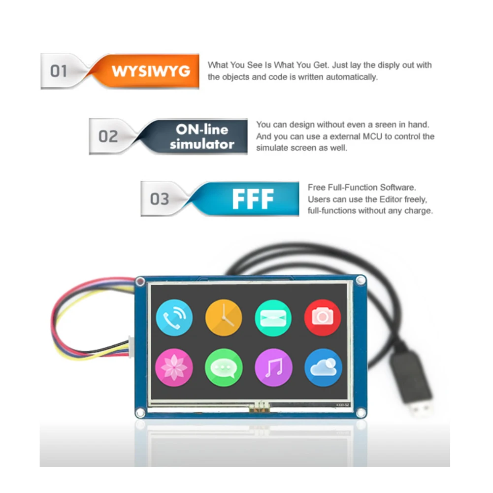 Nextion 2 4 ''UART HMI Интеллектуальный ЖК модуль резистивный сенсорный экран NX3224T024