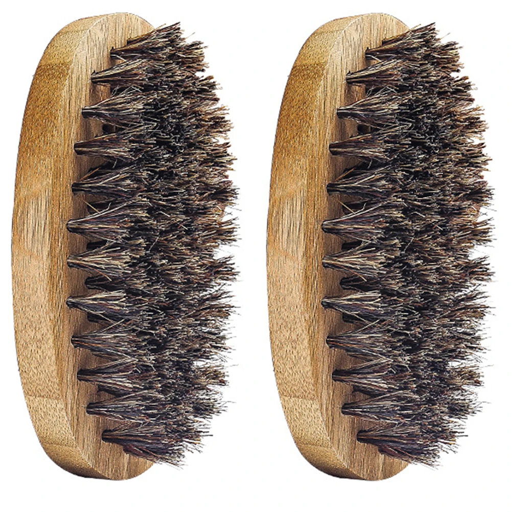 

Щетка из натуральной щетины кабана, щетка для бороды, щетка из щетины кабана для усов, мужские уход, щетки для ухода за кожей лица, 2 шт.