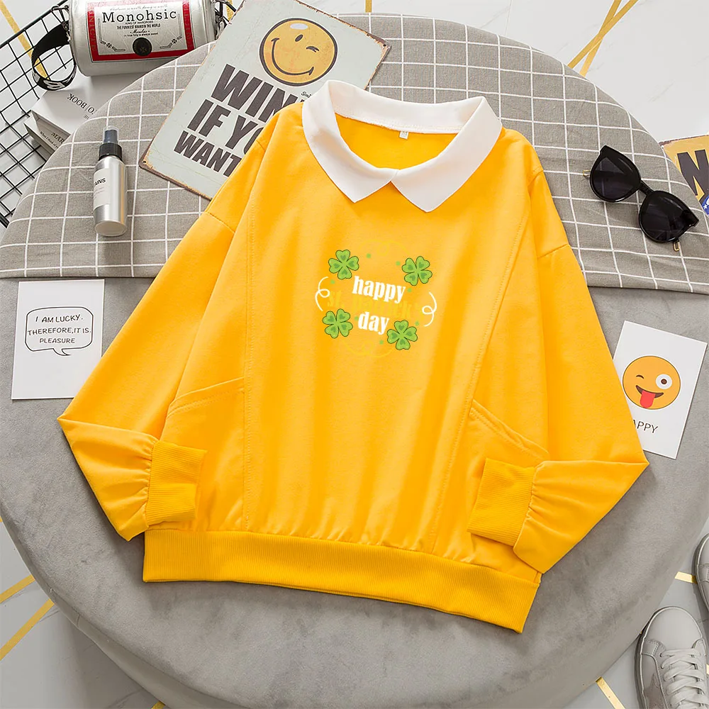Full Sleeve Oversized Sweatshirt Women Hoodies Turn-down Collar Sweatshirt Autumn Letter Printed Cotton Streetwear Sweetshirts