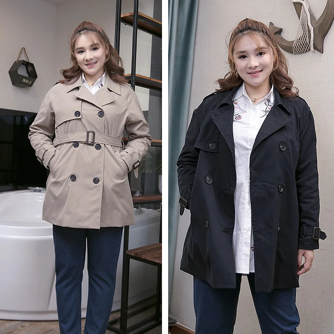Весна больших размеров женские Тренч модные тонкие двубортное пальто женская