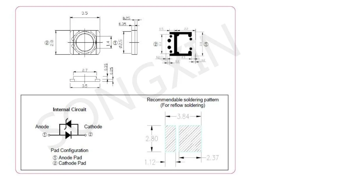 50 шт./лот 3528 2835 3V SMD светодиодные Бусины 1 Вт LG холодный белый лм для ТВ/ЖК подсветки