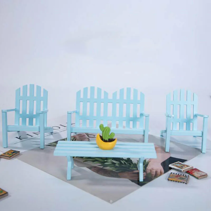 

JO HOUSE Garden Chair Set Model Scene 1:12 Dollhouse Minatures Model Dollhouse Accessories
