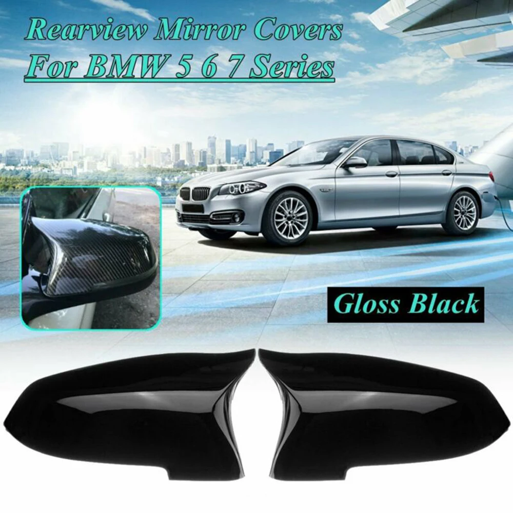 Exterior Rearview Mirror Cover Black Wing For BMW F10 F11 2014-2017 Accessories ABS | & Covers