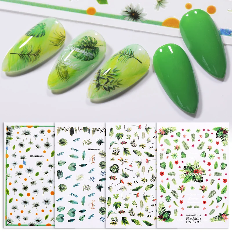 1 лист 3D стикер для ногтей Маргаритка красочный цветок и шаблон переводные