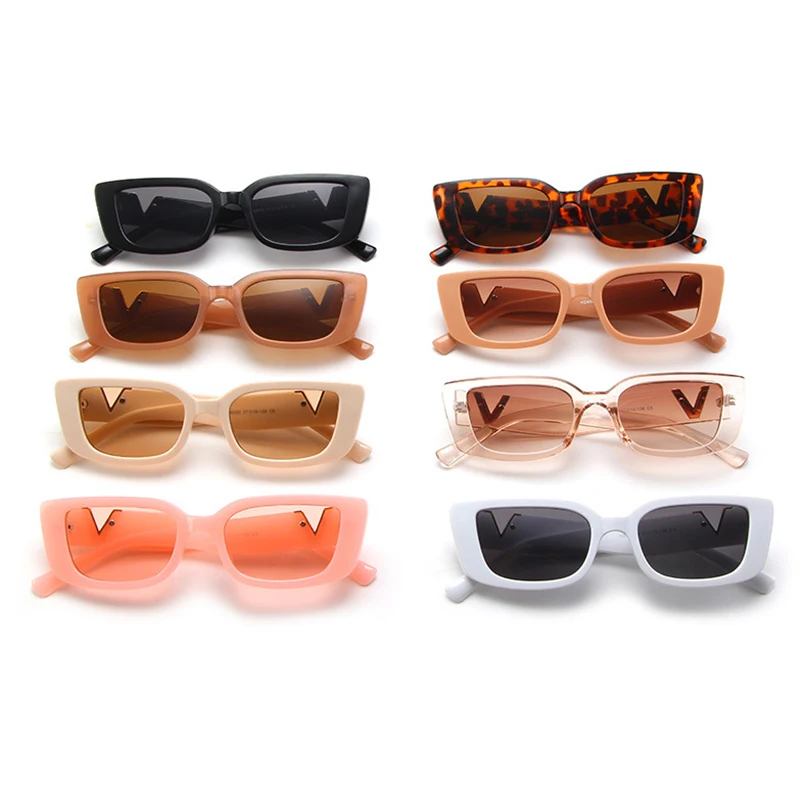 

2021 Retro Women Sunglasses Small Rectangle Frame Sun Glasses UV400 Protection Eyewear Summer Travel Beach Trendy Eyeglasses