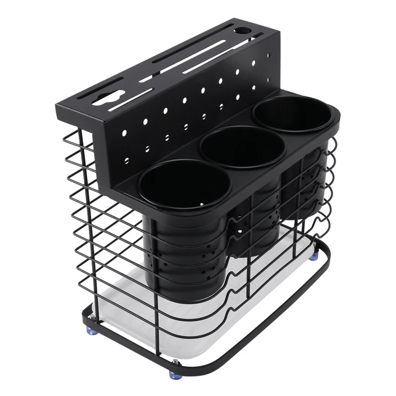 

Wall Mounted Stand Kitchen Storage Rack Knife Holder Cutlery Box Spoons Forks Organizer Container Dishware