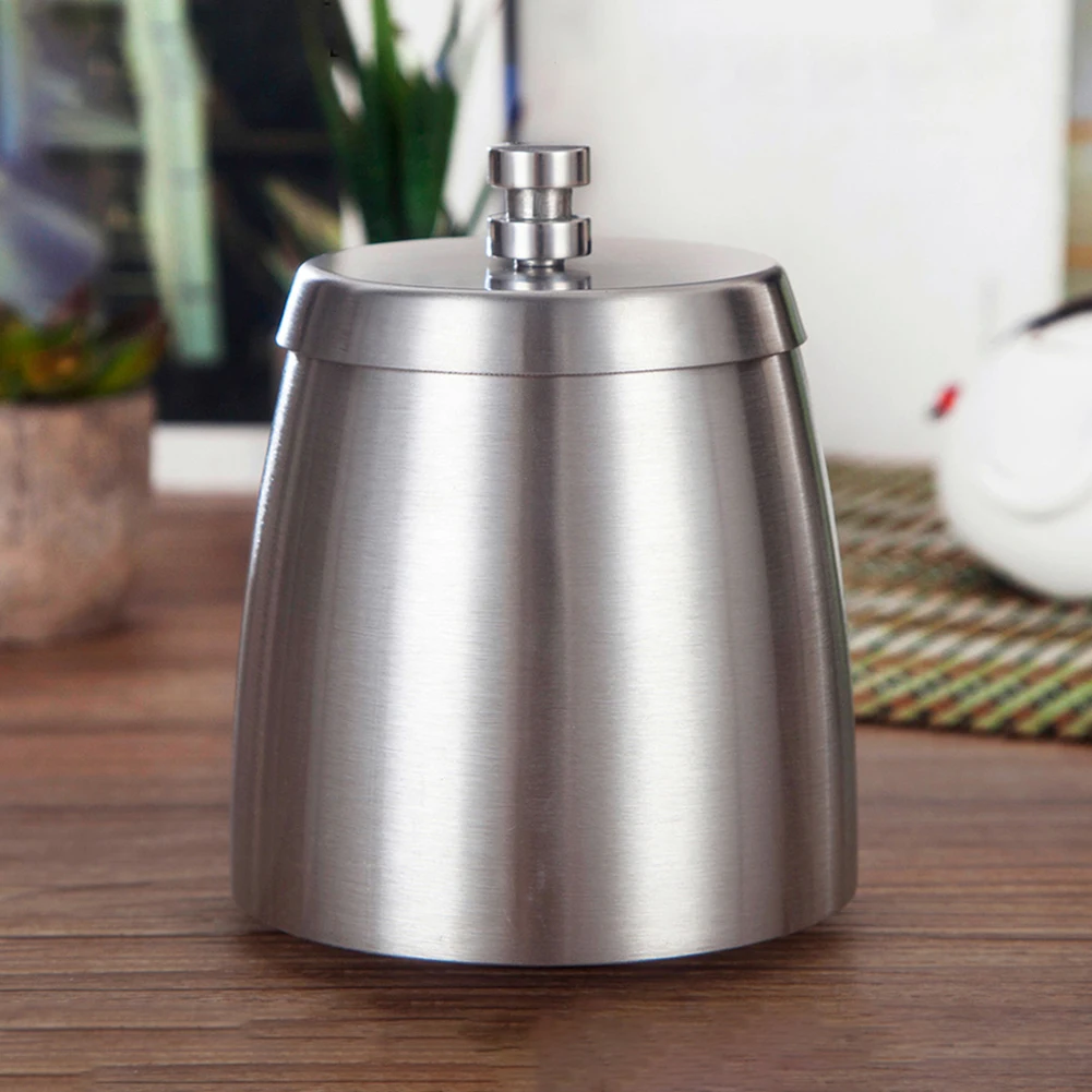 Ветрозащитная небьющаяся пепельница из нержавеющей стали Настольная с крышкой |