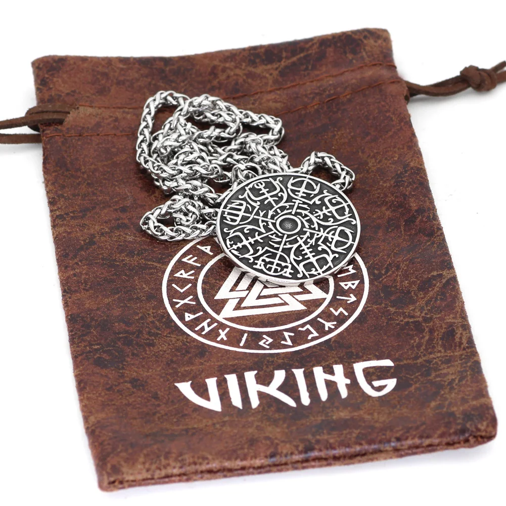 Мужской скандинавский Викинг vegvisir амулет odin кулон ожерелье из нержавеющей стали