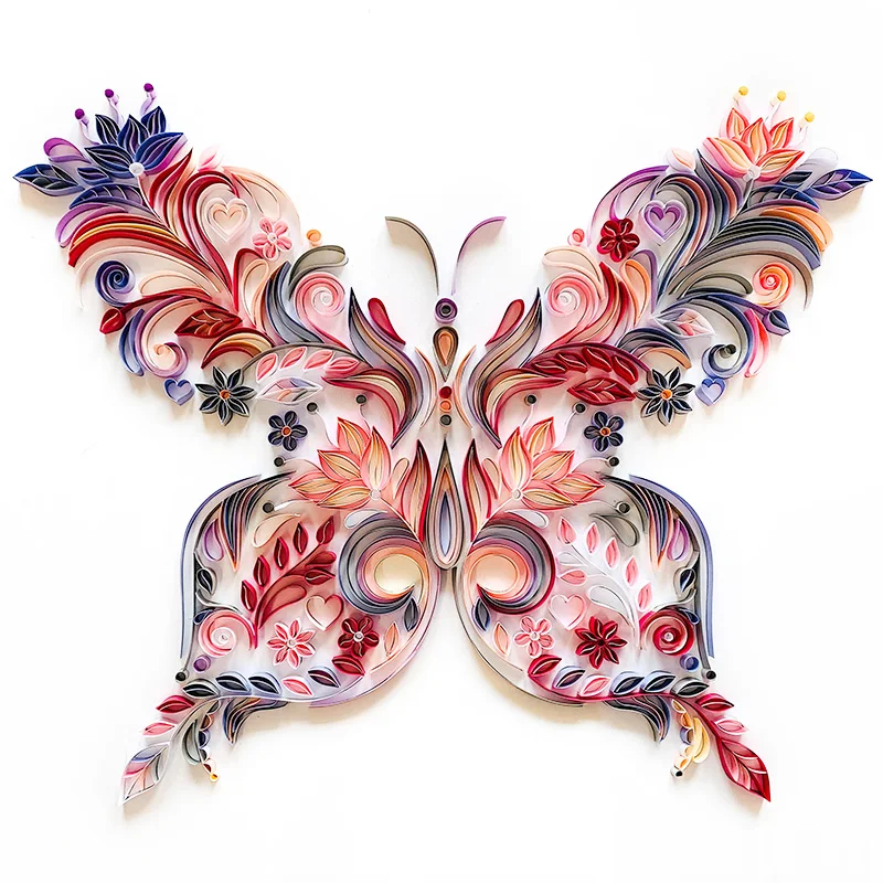 

New diy paper art butterfly quilling paper set craft paper quilling kit home decor 3D origami collage wholesale quilling tools