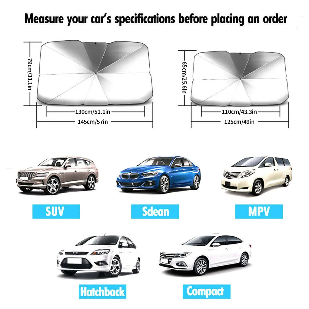

Car Windshield Sun Shade Cover Front Windscreen Parasol Visor Window Sunshade Cover Auto Protection Accessories