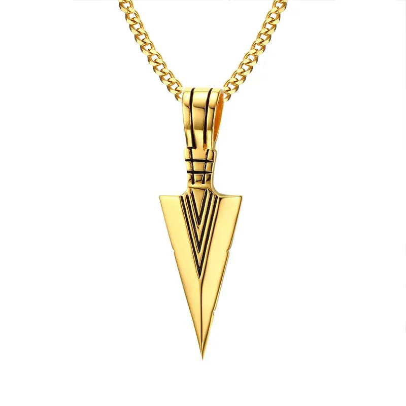Gold 24 chain Vnox Ретро викинга Подвески копья для мужчин ожерелья из нержавеющей стали мужские ожерелья в этническом стиле ПАНК Ожерелья - Окраска металла: Gold 24 chain