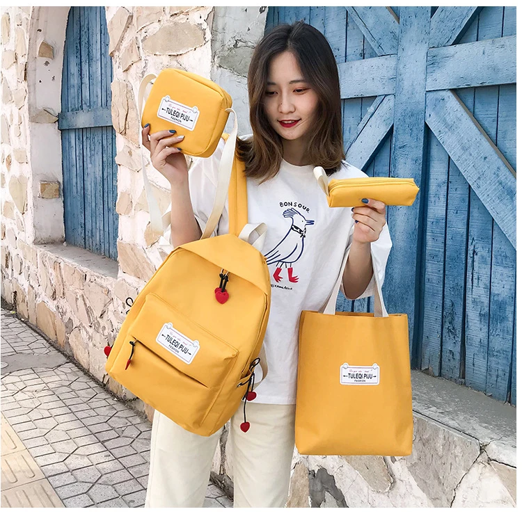 4 шт./компл. Модный женский рюкзак Оксфорд повседневные дорожные сумки школьные