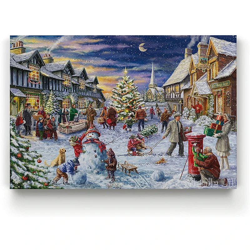 Рождественская холщовая Настенная картина праздничный декор ангельские