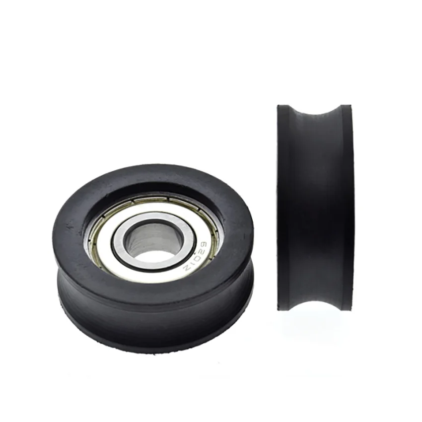 

6201ZZ Plastic Coated Moving Sliding Pulley, U Groove Track Guide Wheel, Wear-Resistant Nylon Elevator Wire Guide Wheel