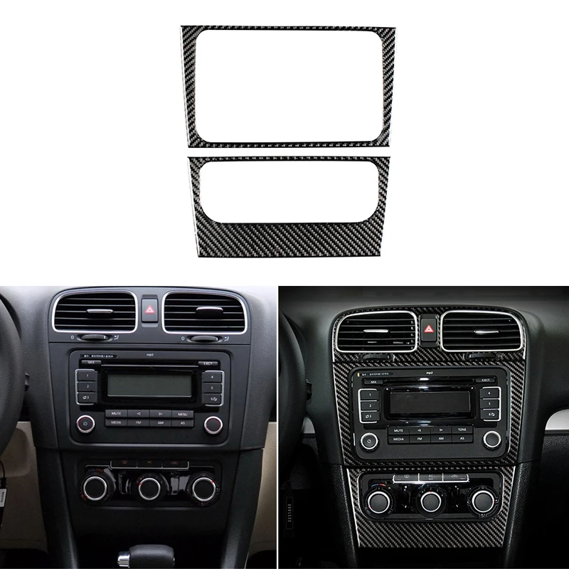 

Car Soft Carbon Fiber Center Control CD Panel Volume Switch Frame Cover Protective Trim For VW Golf 6 MK6 2010 2011 2012 2013