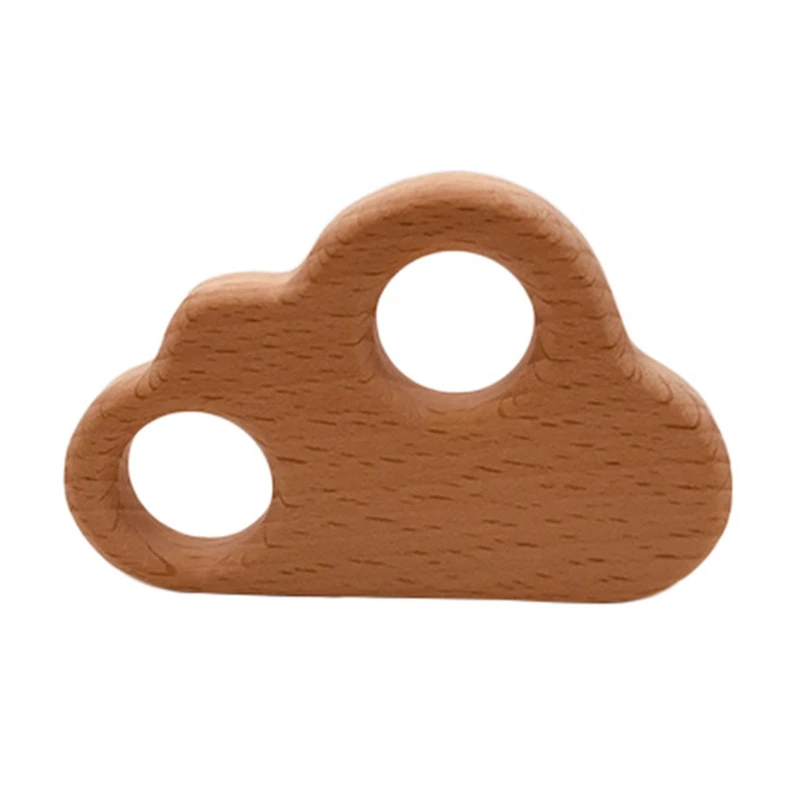 

Organic Beech Wooden Clouds Natural Handmade Wooden Teether DIY Wood Personalized Pendent Eco-Friendly Safe Baby Teether Toys
