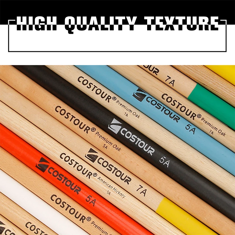 

Hot Sale 1 Pair 5A Maple Drum Sticks Wood Wooden Tip Band Musical Instrument Drumsticks