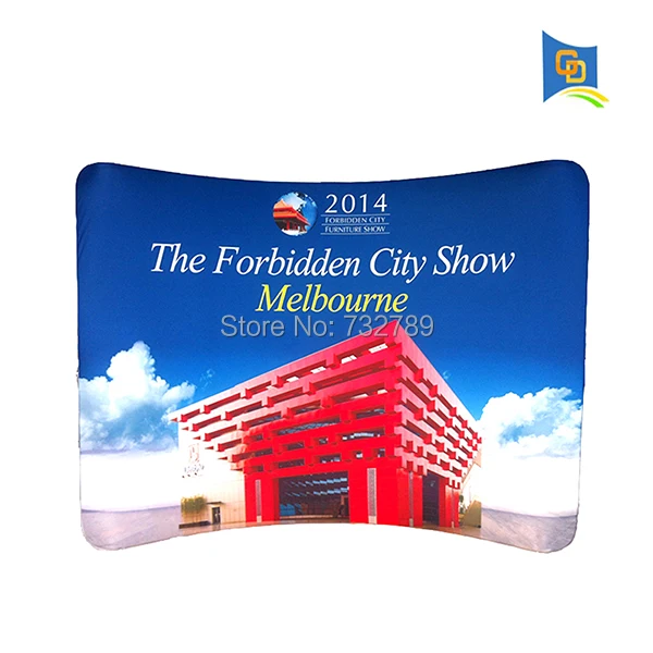 

Curve Shape Aluminum Tension Fabric Display Banner Stand for Trade Show Backdrop Exhibition
