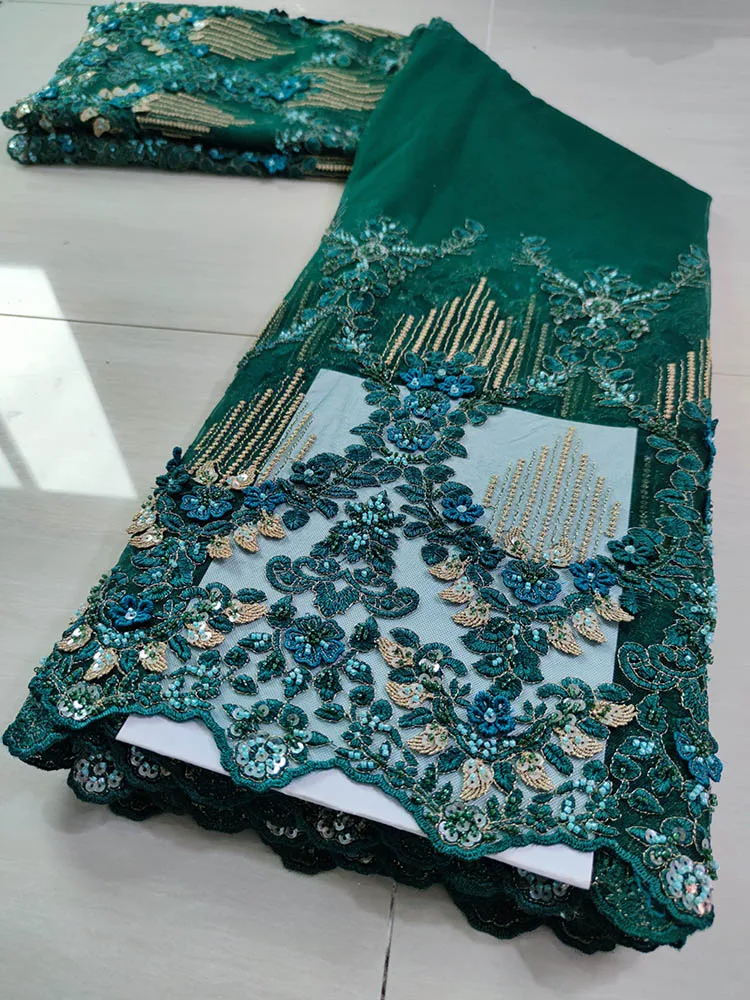 

Последний французский Тюль Чистая кружевная ткань высокого качества африканская кружевная ткань Элегантная вышивка с высококлассным бисе...