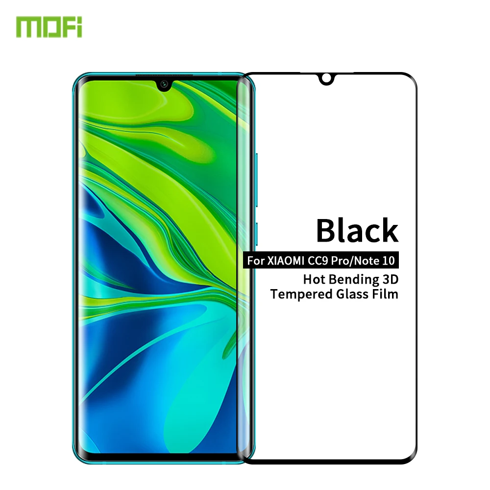 Защитное стекло MOFi для Xiaomi Note 10 изогнутое закаленное 3d 9H Mi Защитная пленка экрана