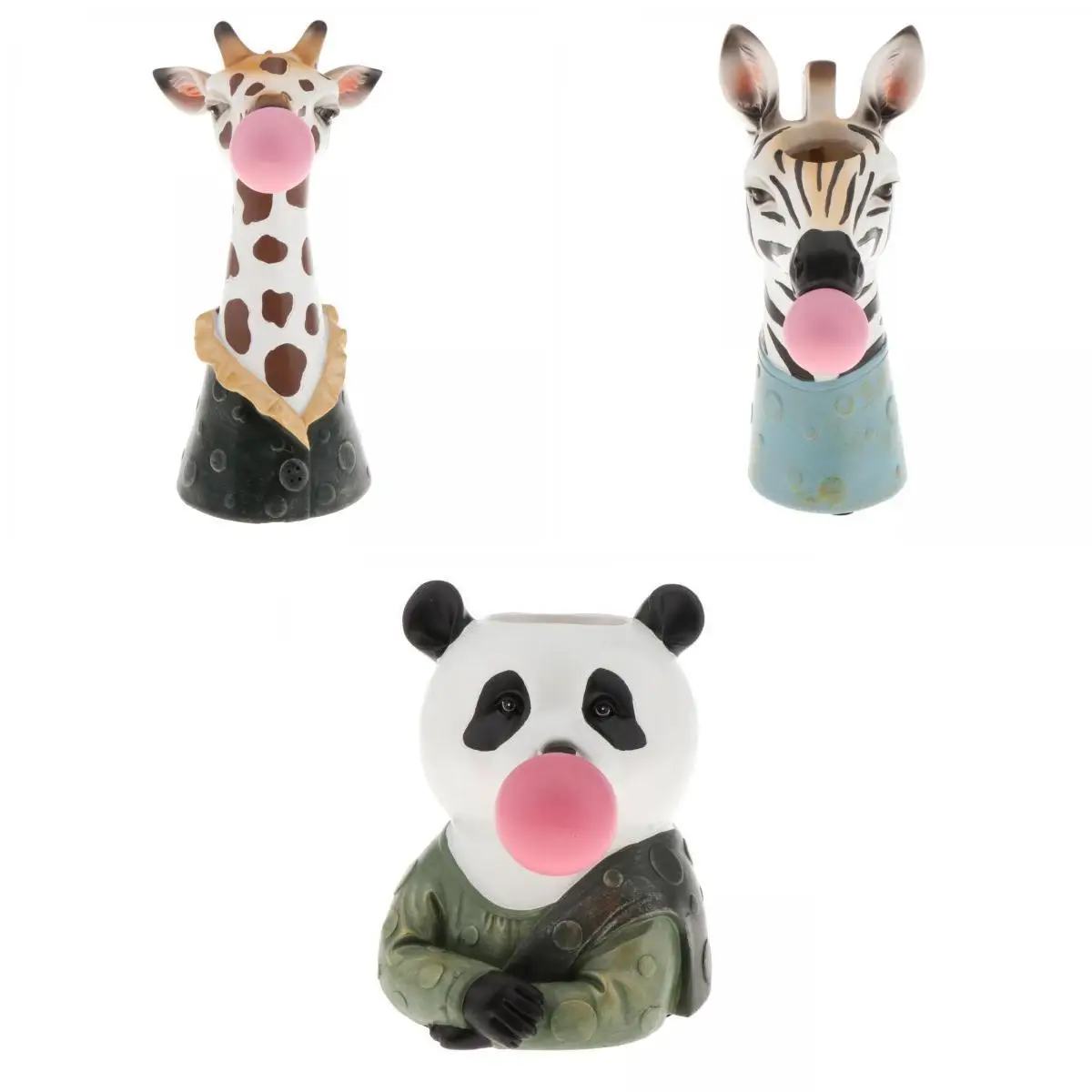 2 3 шт. Творческий смолы ваза с животными настольных Горшок Офис Бар Декор