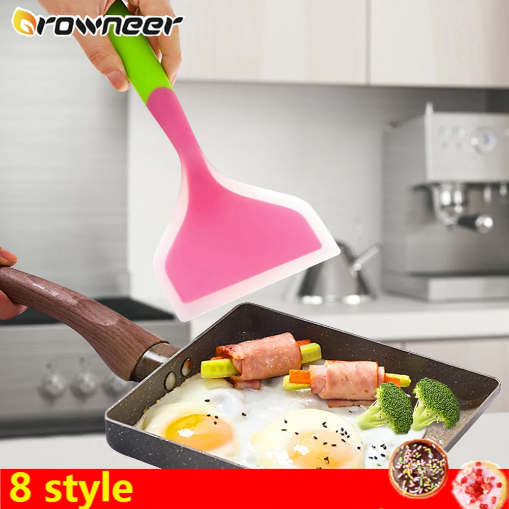 

8 Style Multifunction Colorful Cooking Spatula Silicone Soft High Temperature Resistant Pizza Fry Shovel Beef Meat Egg Scraper