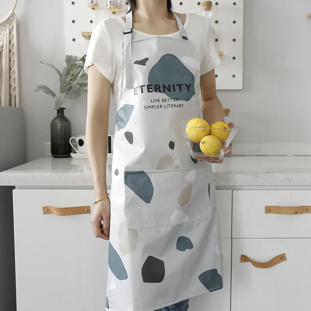 Женский кухонный фартук водонепроницаемый с карманом из хлопка защита от жира